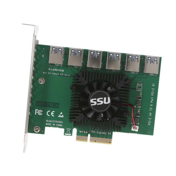 PCI-E till PCI-E Adapter 1 till 6 PCI-Express Slot 4x till 16x USB 3.0 Special Mining Riser Card Pcie Extender för BTC Mining