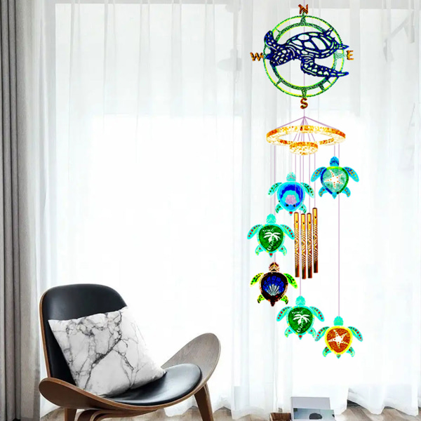 1 set för Turtle Wind Chime Hänge Drop Lim Form Diy för Turtle Wind Chime Vardagsrum Vägghänge Dekoration Silikon