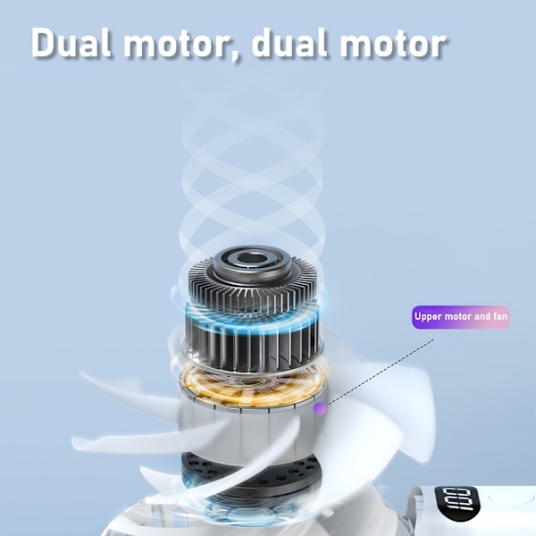 Kraftfuld håndholdt ventilator til studerende og rejsende, transparent lommeventilator