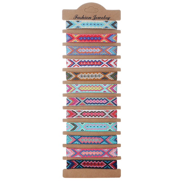 Sirlige strikkede armbånd i boheme-stil til kvinder, justerbar håndkæde, religiøst trykt armbånd, religionssmykker