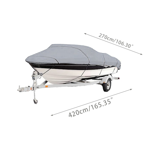 420x270cm Universal Båd Cover Marine Trailerbar Canvas Båd Vandtæt Cover