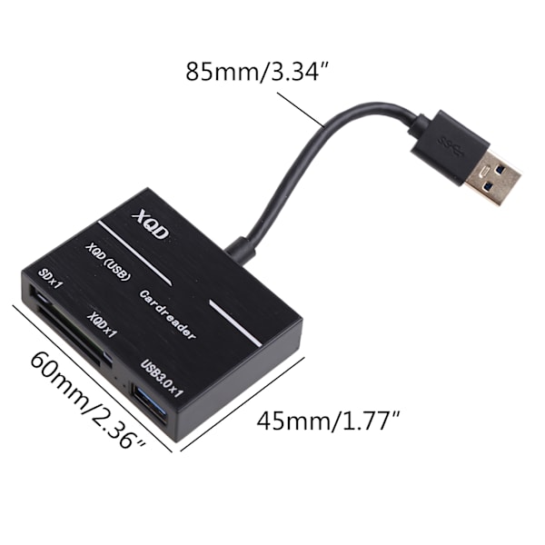 Usb3.0 Hub Card Reader Dockningsstation Höghastighetskortläsare 2 i 1 SD/Tf M2/MS