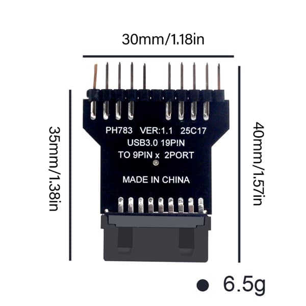 Intern 19-Pin til Dobbelt 9-Pin USB2.0 Adapter Udvidelsesmodul til Computer