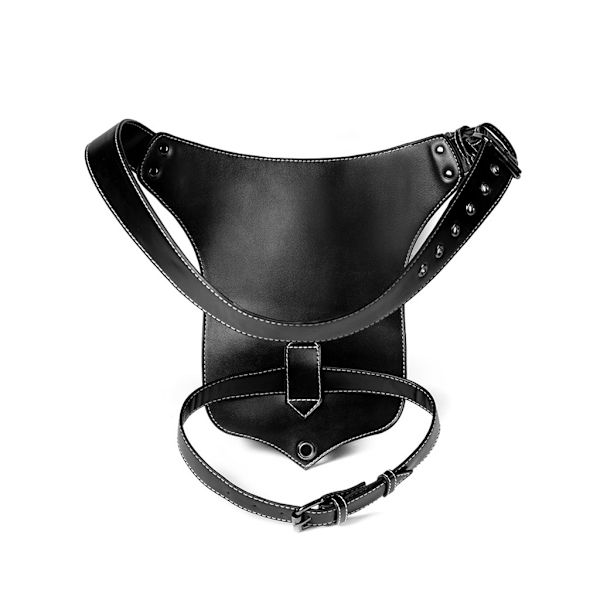 Dam Flickor Gotisk midjeväska PU Läder Steampunk Sidoväska Reseväska Svart Crossbody Messenger PU Läderväska Väska