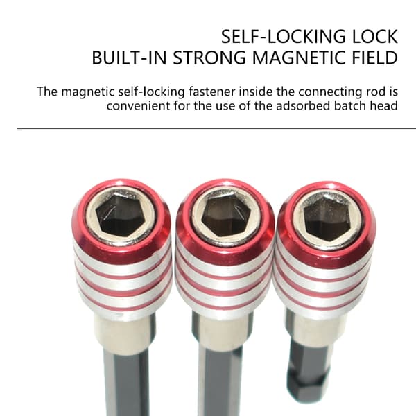 1/4 Hex Shank Selvlåsende forbindelsesstang, kromstål, holdbart design