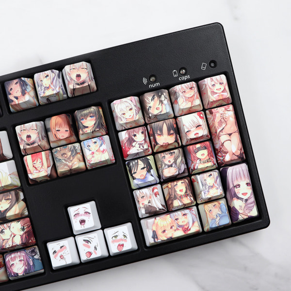 PBT Mekaniska tangentbord Tangentkapslar Ahegao Japanese Anime Dye Subb OEM 108 Keys Set