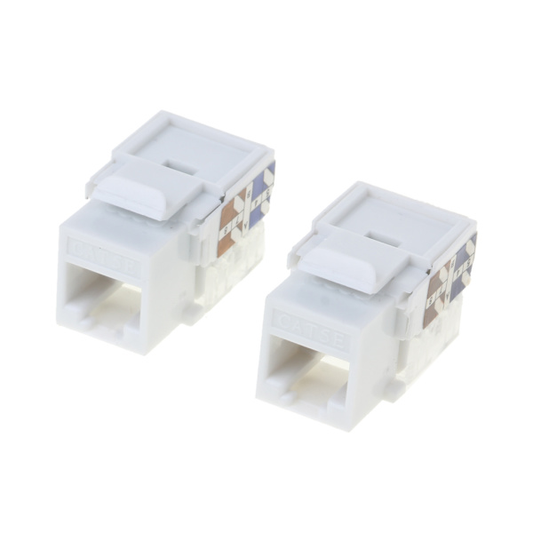 2 stk. CAT5E Nettverksmodul Verktøyfri RJ45-kontakt Informasjonskontakt Datamaskinuttak Kabeladapter Keystone-kontakt