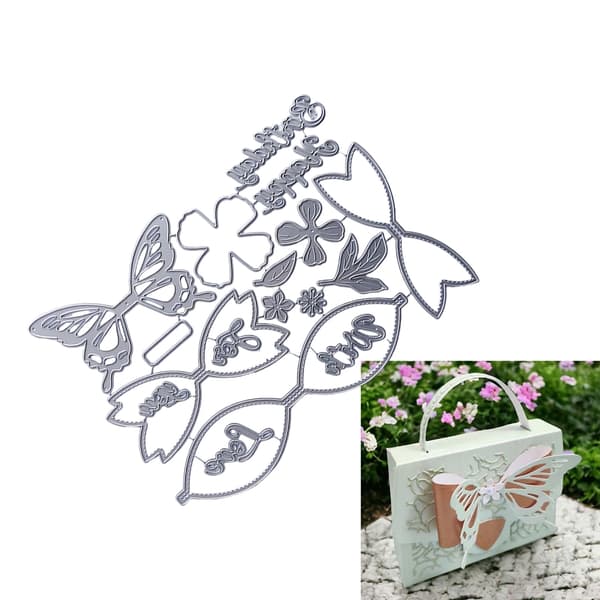 Fjärilslåda Skärmallar Kolstål Stansad för Scrapbooking Förpackning