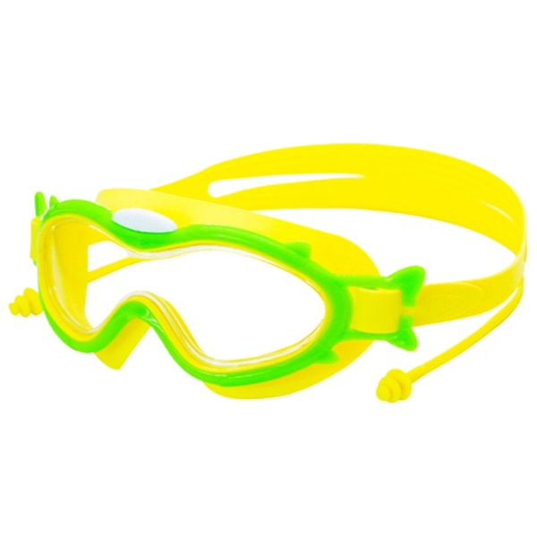Simglasögon Inget läckage Anti-dimma UV-skydd för barn Pojkar Flickor Säker mjuk silikon Simglasögon Barn 3-16 Green yellow