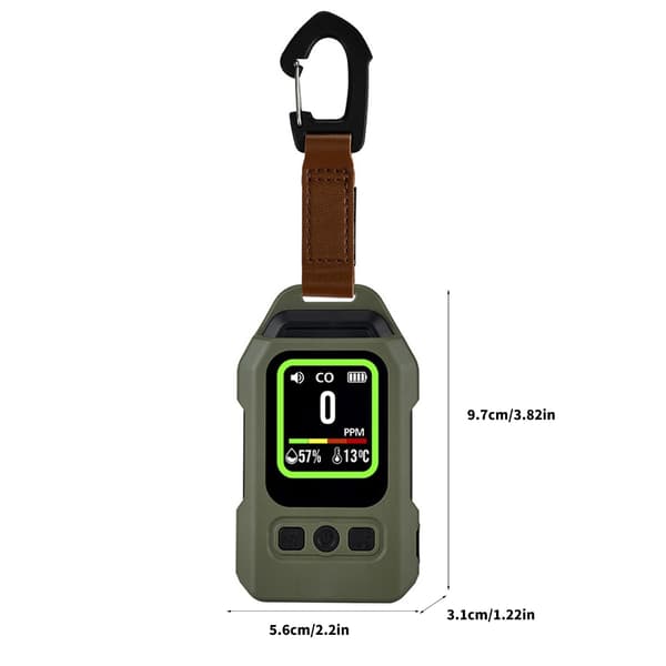Häkävaroitin CO-varoitin matkoille, mini-häkävaroitin Green 4 in 1