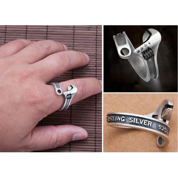 Skiftnyckel Fingerringar Skiftnyckel Justerbara Fingerringar Öppna ringar Legering Material Smycken Present för män Kvinnor Flickor