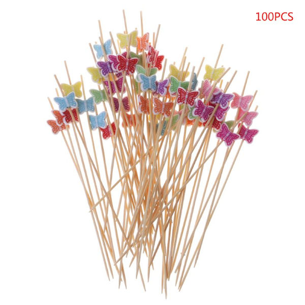 100 st 12 cm fjärilsformade matpinnar dessertbuffé frukt salladsgaffel tårta muffins