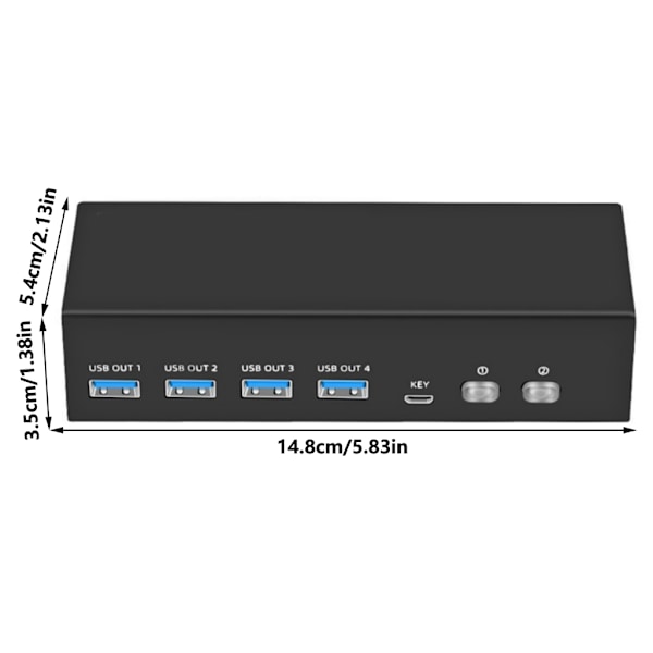 8K KVM-switch Datorer Bildskärmar KVM-switch 2 in 2 ut Datorer Delning