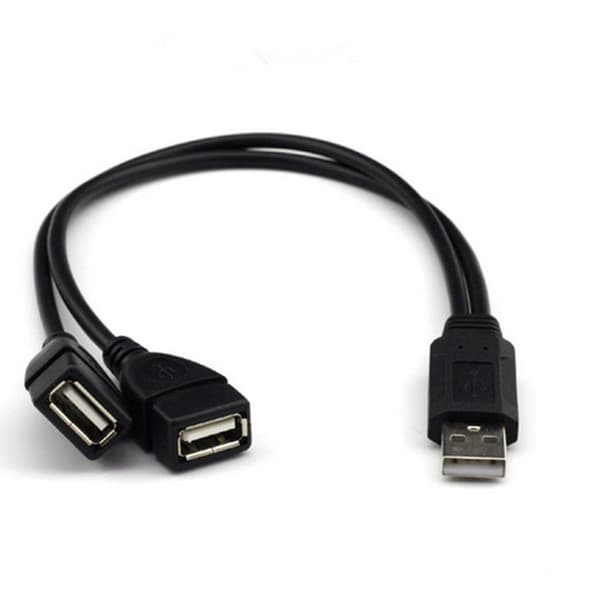 2 i 1 USB-splitterkabel Bärbar USB2.0-kabel för laddning och dataöverföring