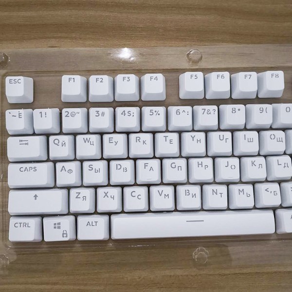 104 Keycaps ABS Russiske Gennemskinnelige Baggrundsbelyste Keycaps Til Cherry MX Switch Mekanisk Tastatur