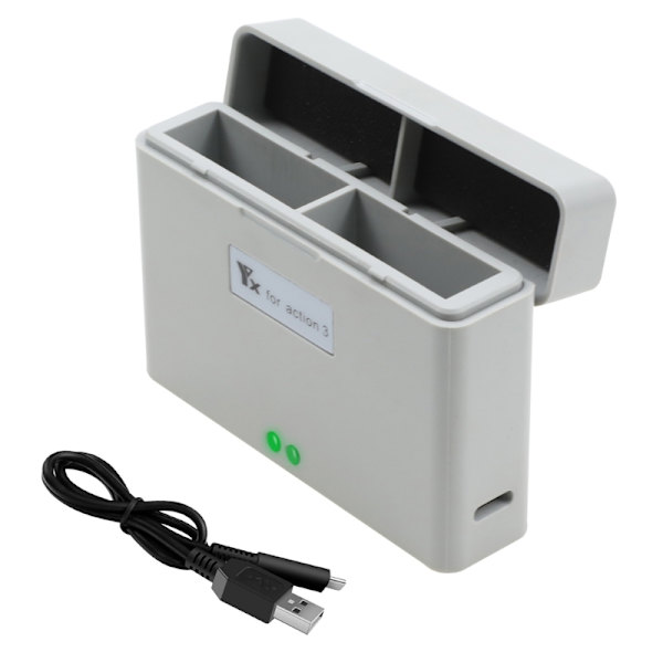 Batterioplader Hurtig Batterioplader Opladningshub til OSMO Action 3 Drone 2 Batterier Oplades Samtidigt