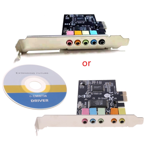 PCI-E Audio Digitalt Lydkort 5.1 Solid Kondensatorer CMI8738 Chipsæt + Barriere
