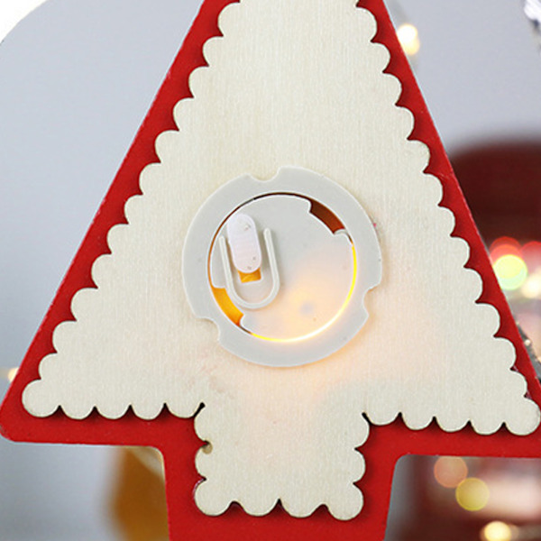 Trä Jul Led Hänge Glödande Xmas Tree Snögubbe Stjärna Dekor Prydnad för Hem Holiday Farmhouse Dekoration 3