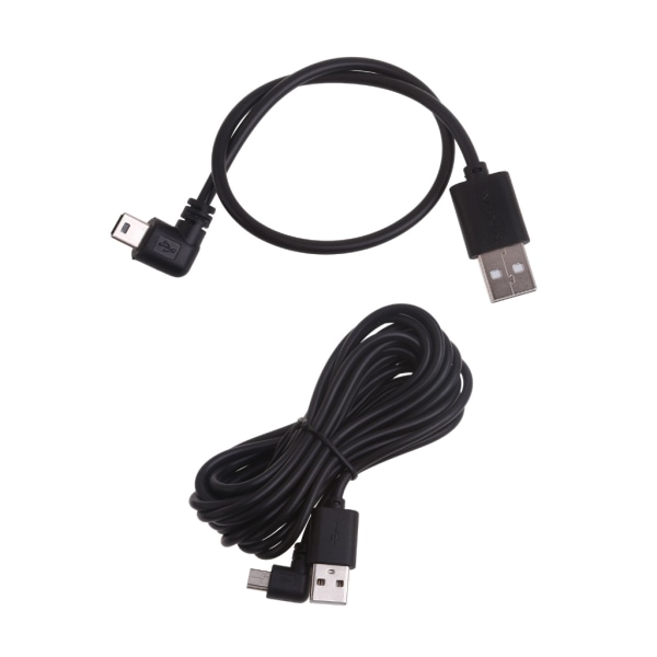 Mini USB B Typ 5-stift hane vänster/höger vinklad 90 grader till USB2.0 hane laddningssladd Bend left