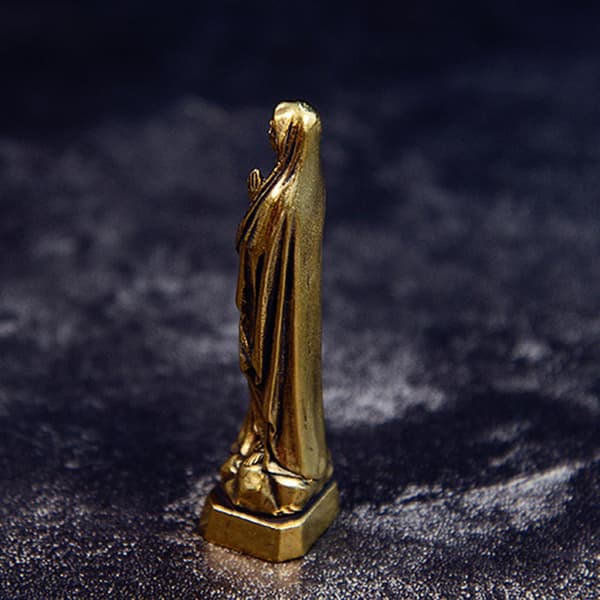 Antikk Messing Velsignet Hellige Mor Statue for Hellig og Kunstnerisk Rom
