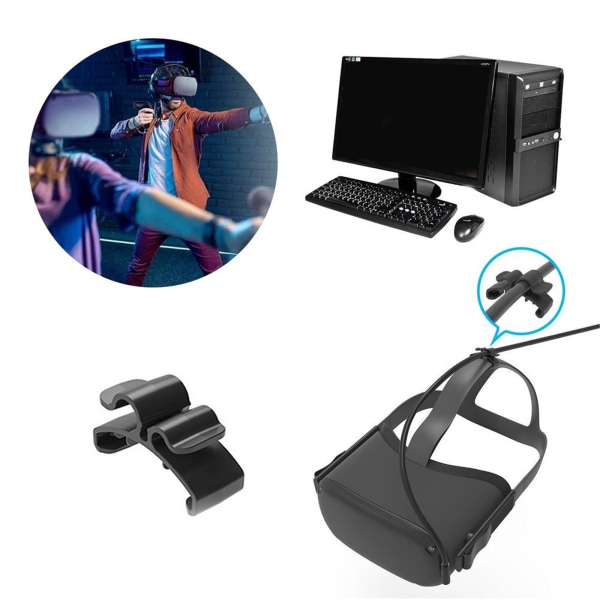 2st Datakabellänk Kabelklämmor Organizer för Oculus Quest 1/2 Link VR Headsetkabel VR-tillbehörskabel