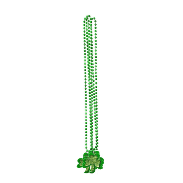 6st St. Patricks Day Shamrock Halsband Gröna pärlor Halsband Irish Day Festdekorationer Clover Letter Strand Smycken null - 9