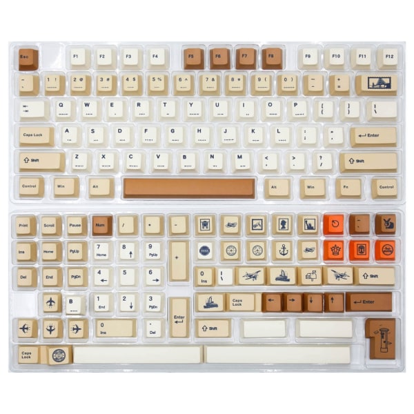 143 Tangenter Retro Frimärken Tema Tangenter PBT Sublimering Cherry Profil Tangenter för Mekaniskt Tangentbord Anpassad DIY Tangent
