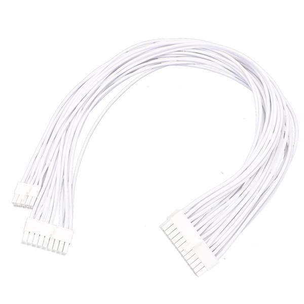 24PIN Modulär Strömkabel till 10+18PIN Flätad Vit Kabel 24Pins
