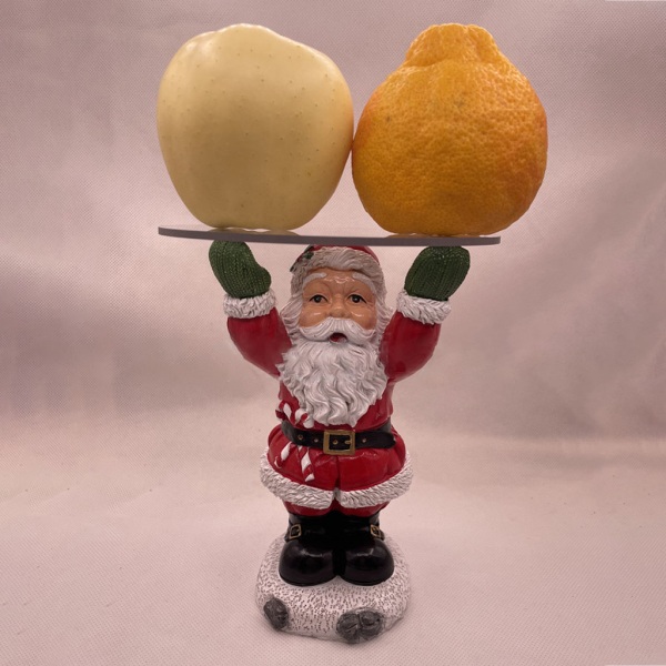 Christmas Santa Claus Staty Holding Snack bricka Resin Skulptur Godsaker Hållare null - Bring a plate Leaning back