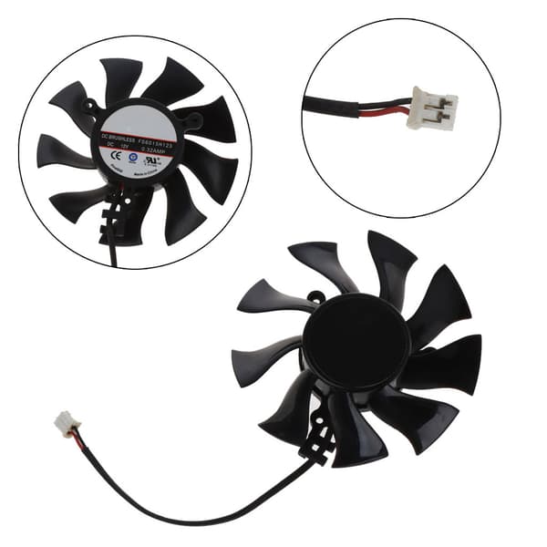 2-bens mineblæser til Sapphire HD6850 HD4860 grafikkort køleblæsere