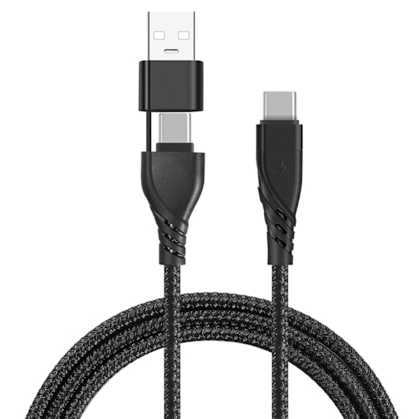 Pikalataava USB C -kaapeli, USB-A USB-C - Type C -latauskaapeli mobiililaitteille PD65W/QC3.0 -latausdatakaapeli