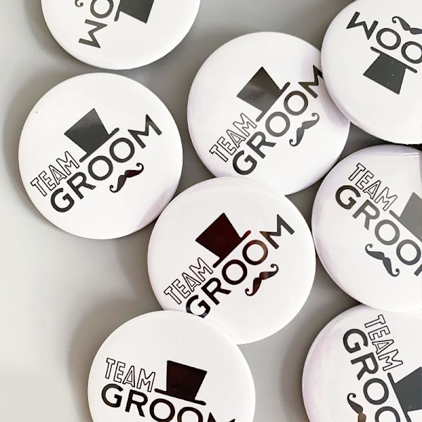 Team Brudgum/Groom Badge 6st/ set Bachelor Party Kläder Dekoration Tillbehör null - Gallery