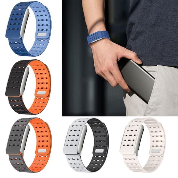 Silikonarmband med spänne i zinklegering, magnetfäste, perforerat, hållbart Blue light blue Standard model