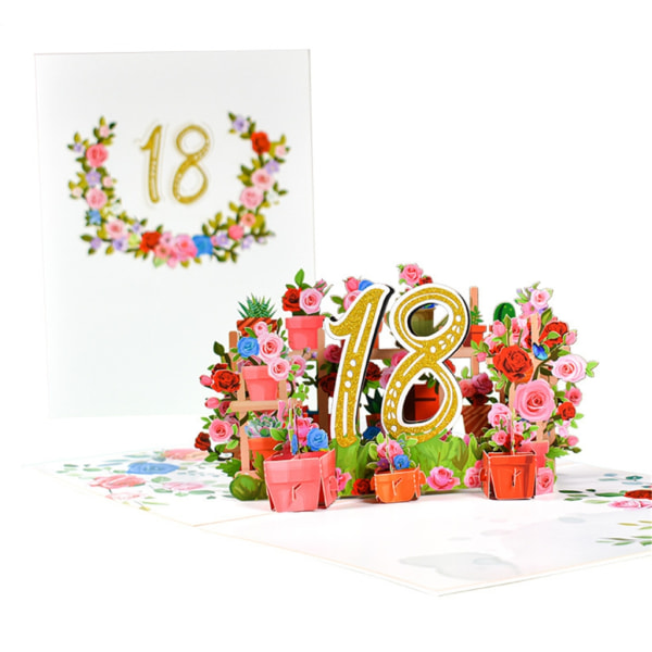 3D-blomsterjubileumskort gratulationskort med litet kort kuvertsats för bröllopsparets födelsedagsminne 10