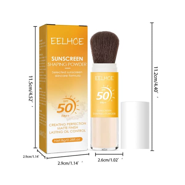 Solcreme Setting Powder Transparent Mineral Børste Puder SPF50 Makeup Kontrol