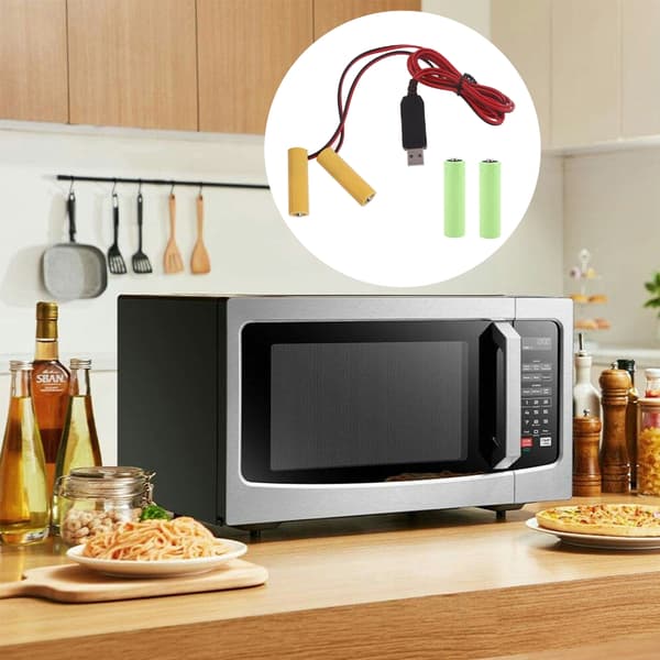 2-i-1 USB-strømforsyning 3V LR6 batterieliminatorbrytere for LED-lys