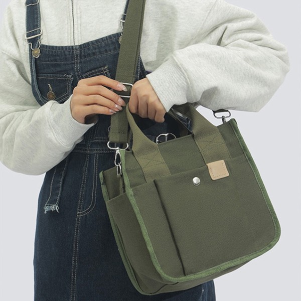 Damväska axelväska med stor kapacitet Handväska med flera fickor Vintage Crossbody-väska Lunchväska för dagligt arbete Gray
