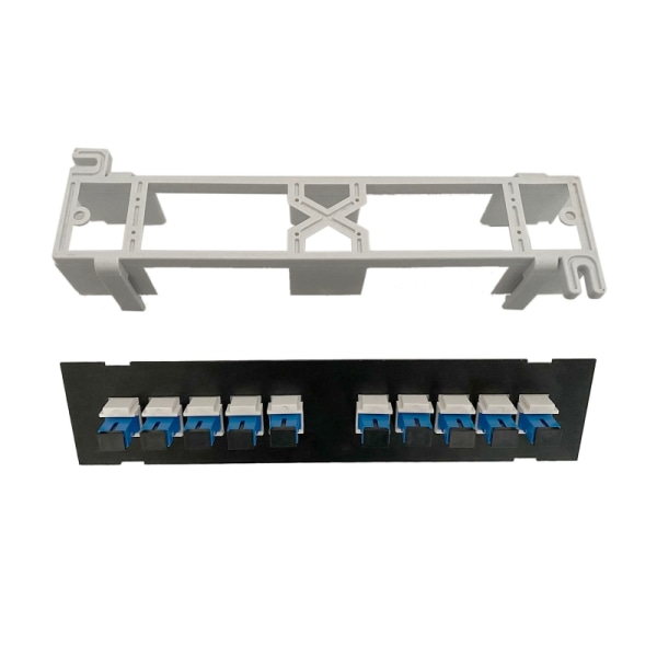 10-Port Rett-Gjennom SC Optisk Fiber Patch Panel RJ45 Nettverkskabel Adapter Jack Ethernet Distribusjonsramme UTP 19\"