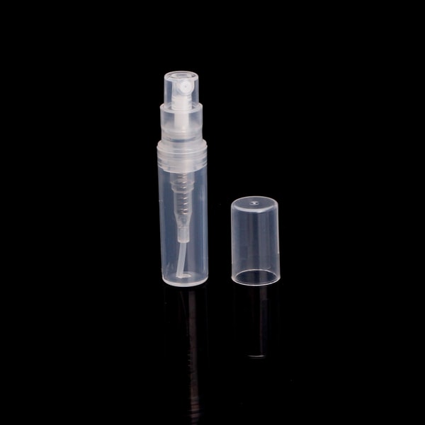 2ml små plast parfym Spray tomma flaskor Kosmetiska behållare Sprayflaska