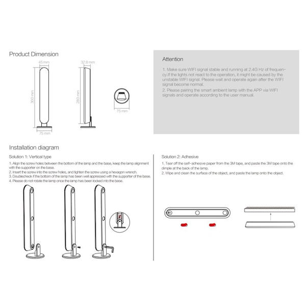 Wifi Intelligent Atmosphere Lamp Bluetooth-kompatibel för PC Gaming TV Room RGB Rumslampa LED Dimbar WiFi Hållbar