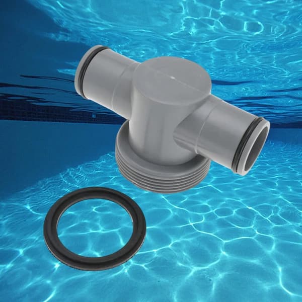 T-formad Poolslangadapter Poolrengöringsutrustning Slangkoppling för Pool