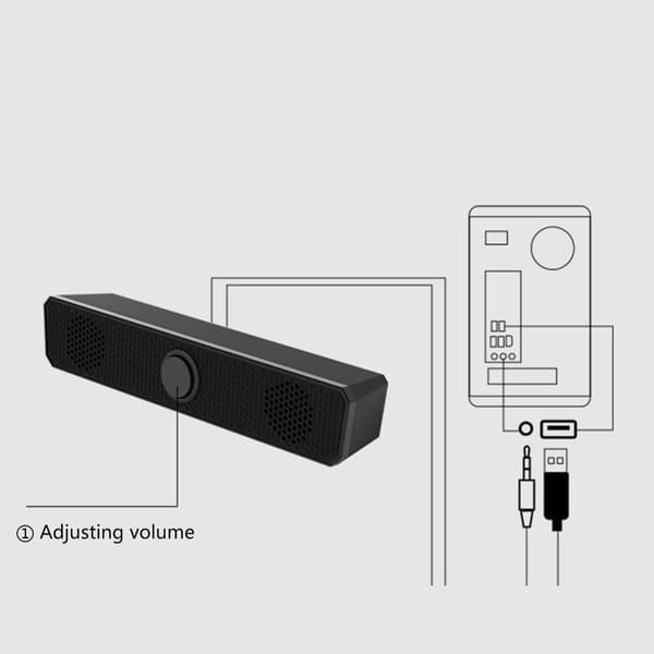 USB-drevet PC Sound Bar teatersystem
