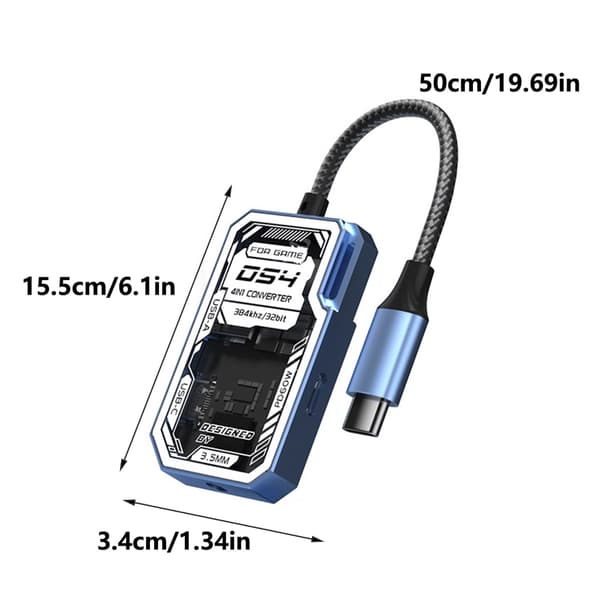 Plugs Play USB C 4 Port Transparent Hub 5 Gbps Dataoverførsel Laptop Tablets PC