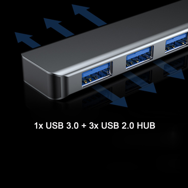 1x3.0+3x2.0 USB -hubb med 4 portar förlängd kabel Slim portabel USB 3.0 splitter för Windows systemdator USB3.0 model