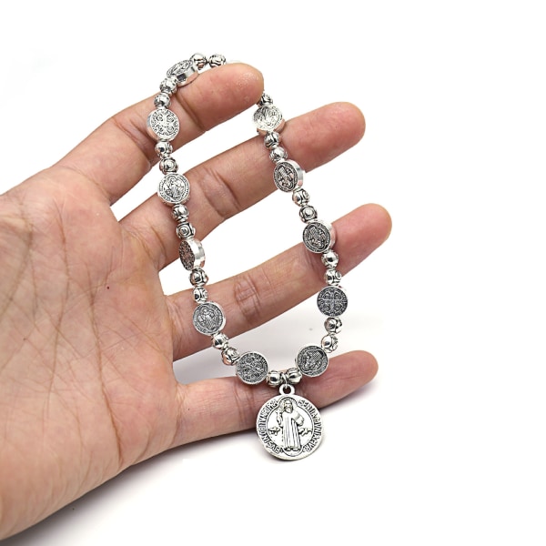Catholic Saint Benedict Armband Blessing Armband Saint Benedict Medal Hänge Armband Pagan Justerbart armband