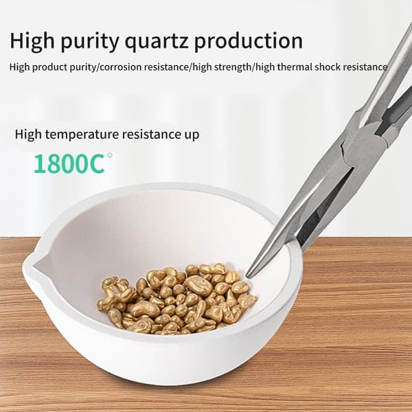 Ildfast kvarts smeltebæger til effektiv guld- og sølvstøbning