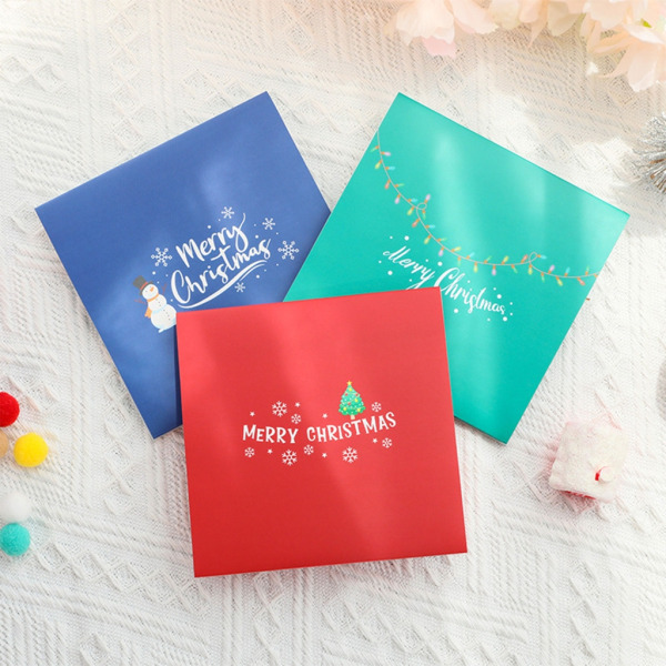 Christmas 3D Pop-Up Card Gratulationskort för Festival Holiday Party Handgjorda kort för Holiday Party Present småföretag Red