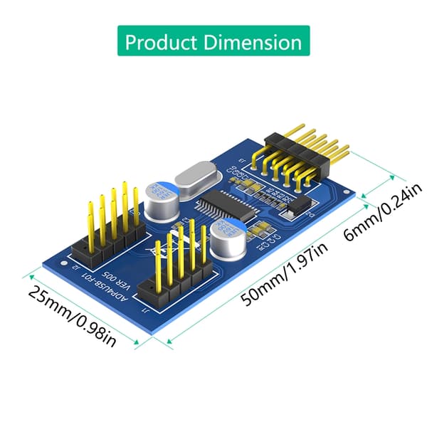 USB 2.0 9-pins Y-splitter 9-pins USB-header han 1 til 2 hun-udvidelse til pc