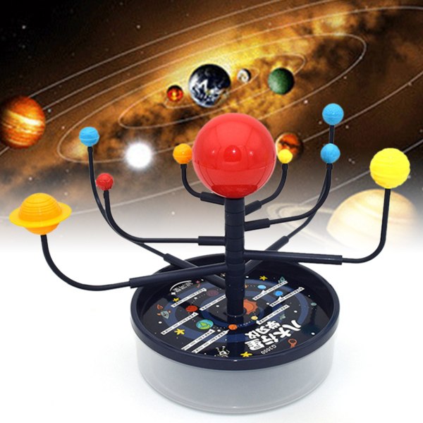 Barn Tecknad Solmodell Solsystem Tillbehör Självmålning Roligt bord Bästa presenten Planetarium Modell Monteringsleksak