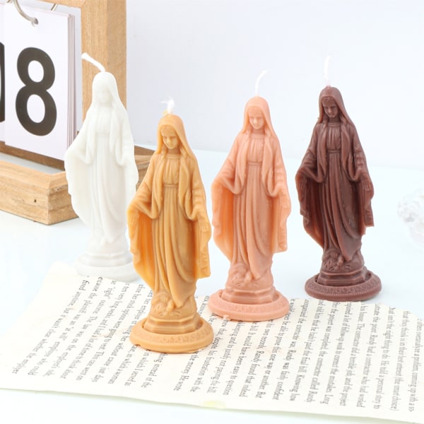 Återanvändbar form Stående Virgin Maria figurin Mould för DIY-ljushantverk